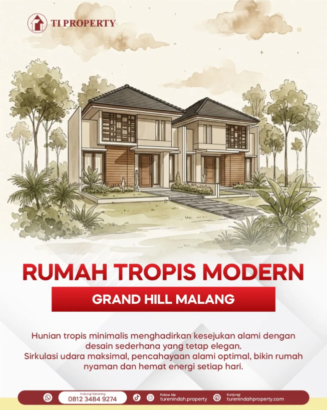 Rumah Modern Tropis di Malang